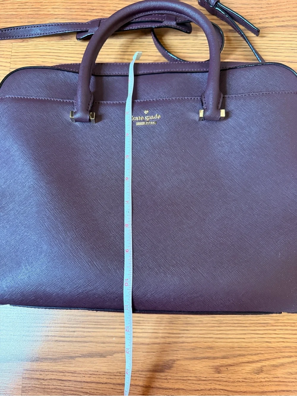 kate spade Plum Saffiano Satchel with Crossbody Strap